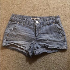 Forever 21 faded pink and blue pinstripe shorts